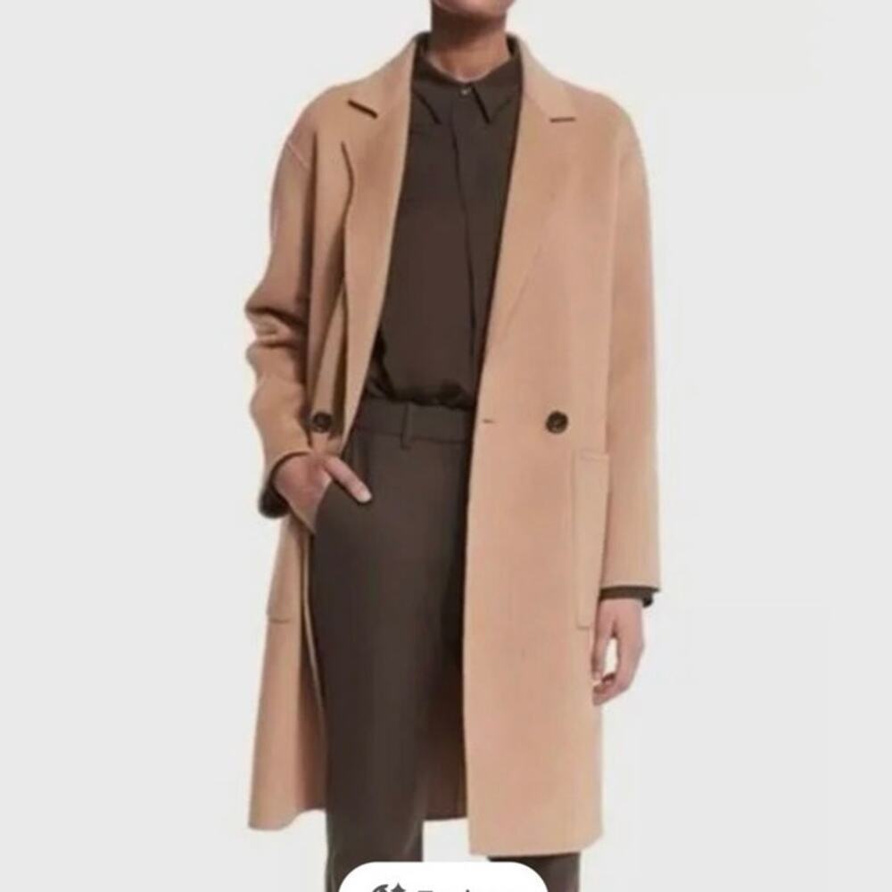 Theory Easy One Button Wool-Cashmere-Blend Coat In Winsome 2 Size Medium
